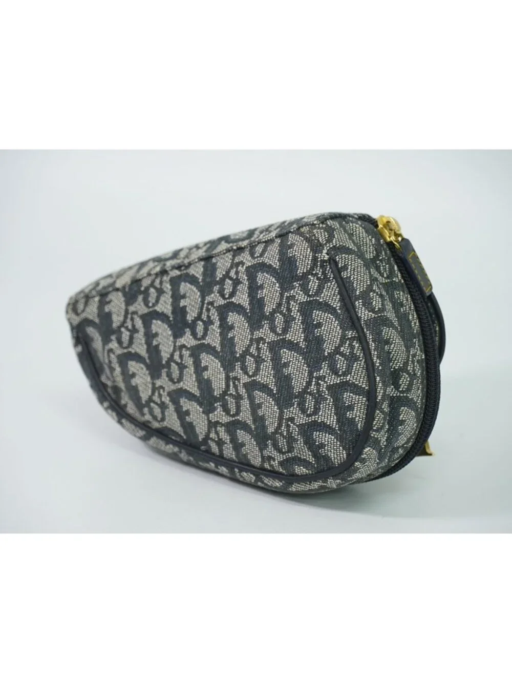 Dior Saddle Trotter Pouch Case Canvas Navy